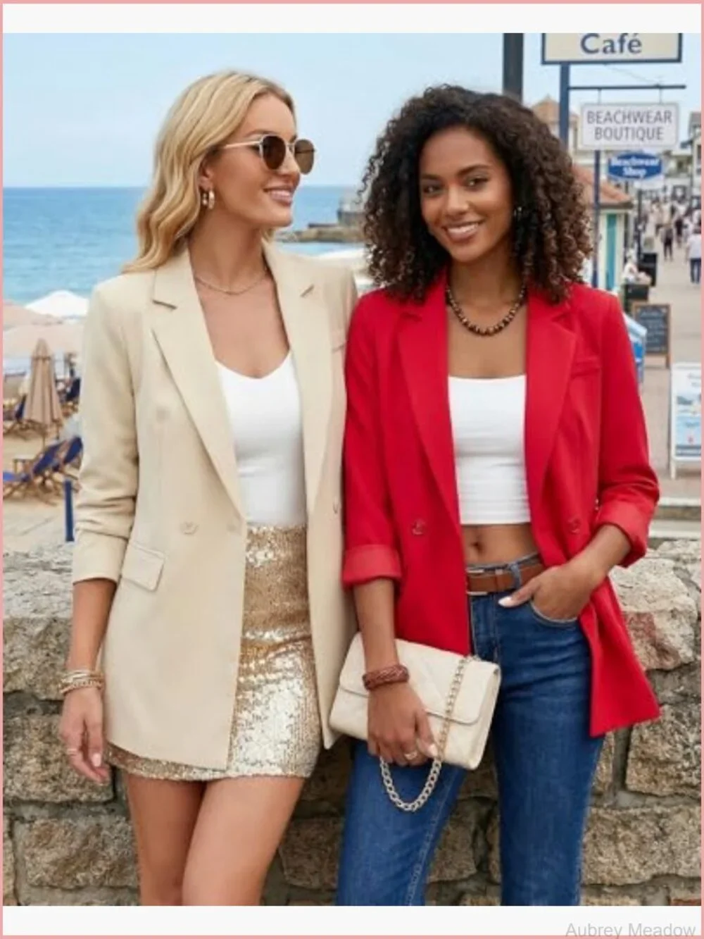 Double Breasted Blazer Suit Jacket Work Office Business Casual Lapel Oversized